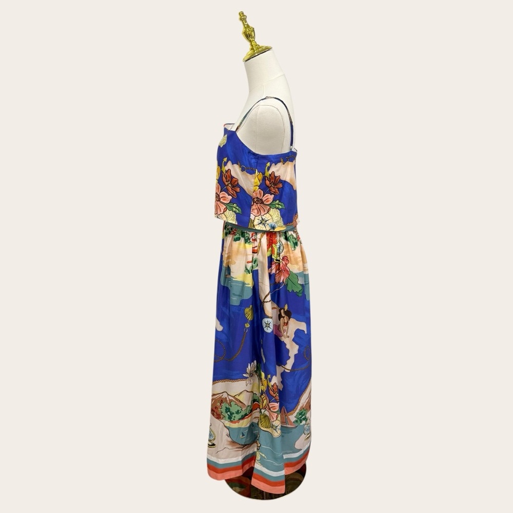 Antonio Melani NWT Evie Callista Ocean Blue Print Sleeveless Maxi Skirt Set $298 - Picture 7 of 16